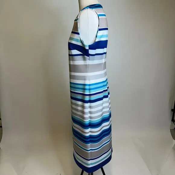 Calvin Klein Blue Striped Midi Dress - Picture 5 of 11